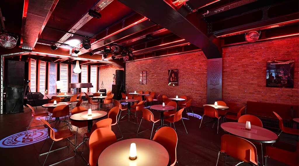 Brick-walled lounge at OFF Kultur