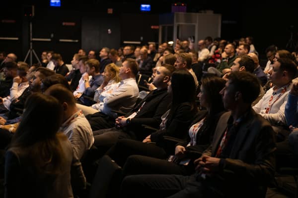 Audience listening during a keynote