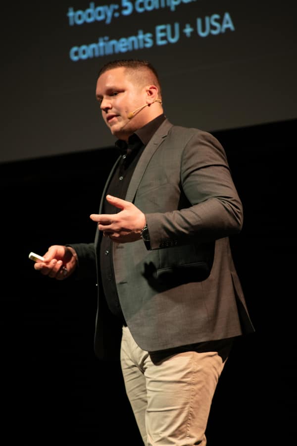 Speaker presenting on stage